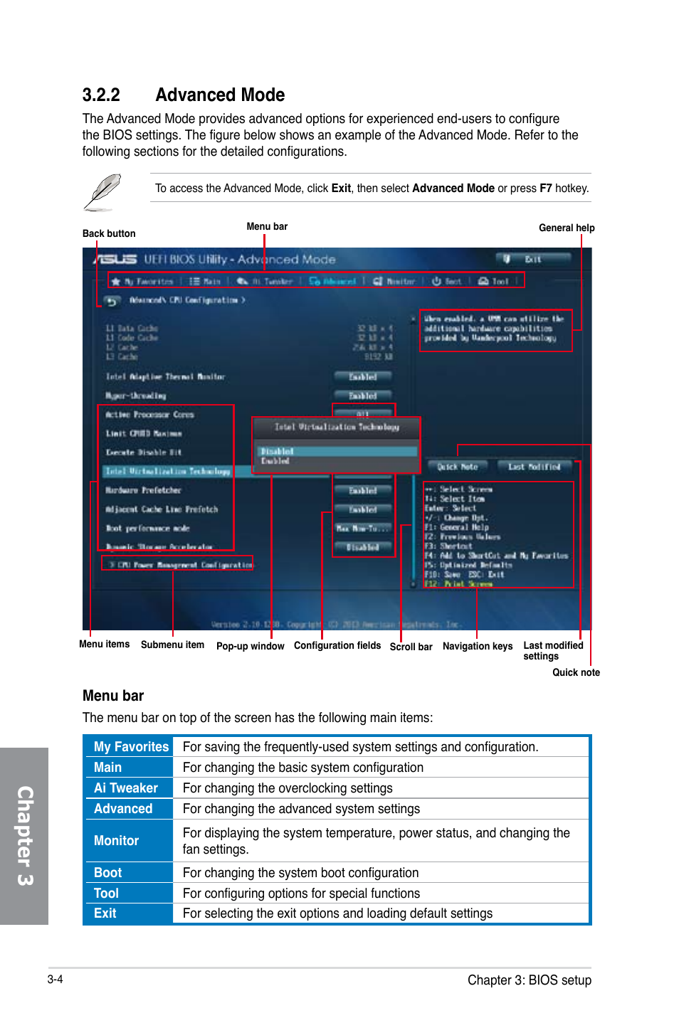 Chapter 3, 2 advanced mode | Asus Z87-PRO(V EDITION) User Manual | Page 84 / 172