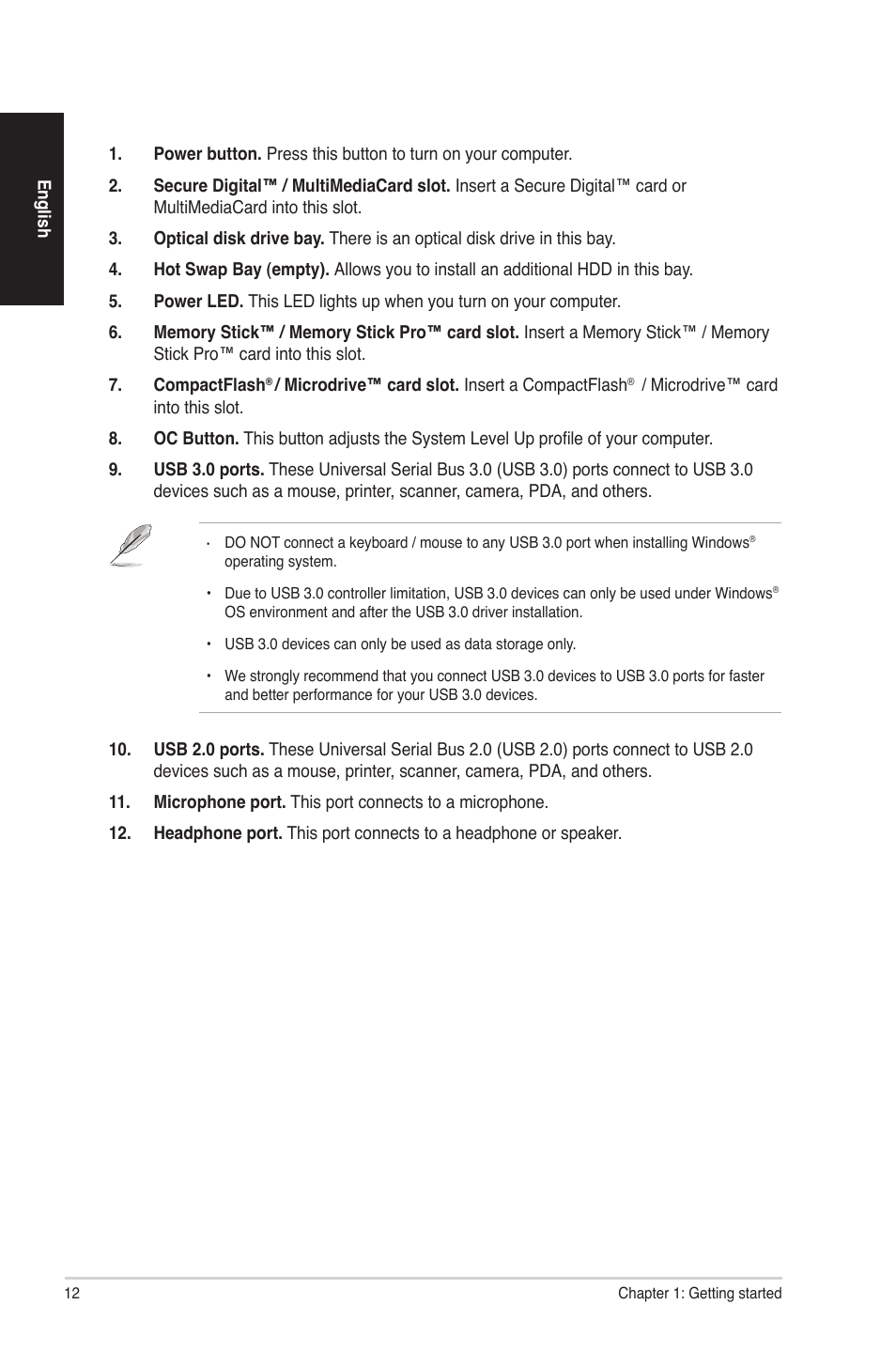 Asus CG8580 User Manual | Page 12 / 94