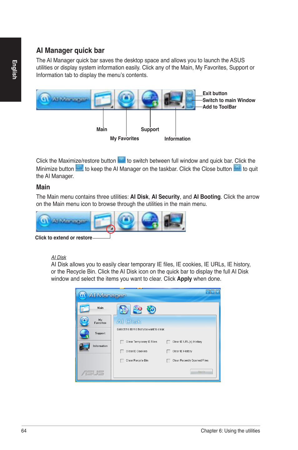 Ai manager quick bar | Asus CG8580 User Manual | Page 64 / 94