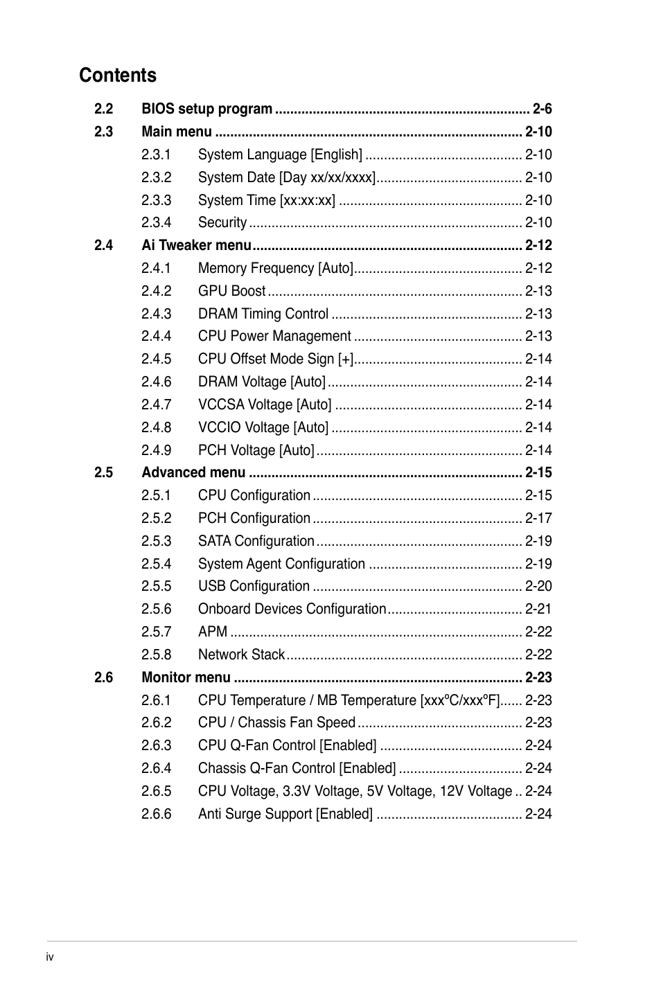 Asus P8H61-I R2.0 User Manual | Page 4 / 64