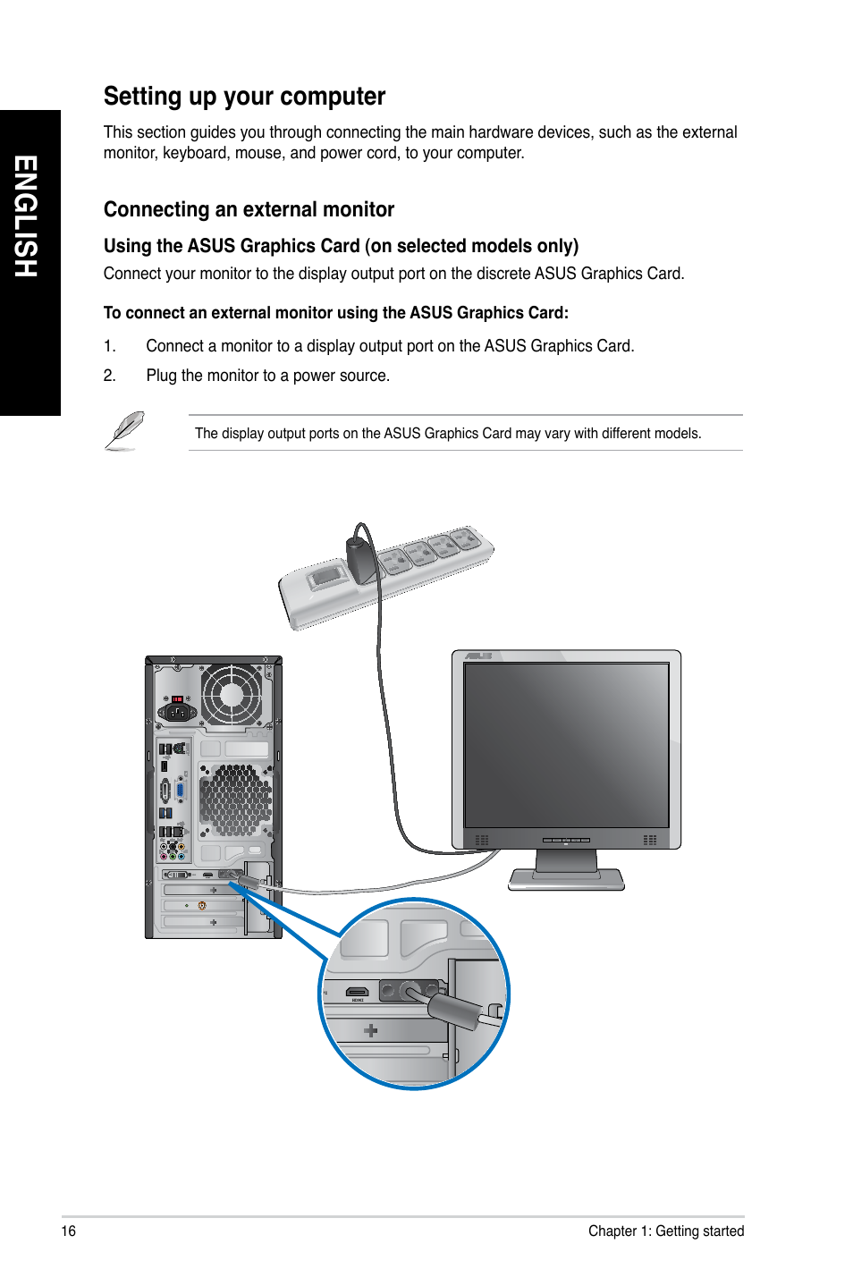 Setting up your computer, En g lis h en g li sh en g lis h en g li sh | Asus M11BB User Manual | Page 16 / 72