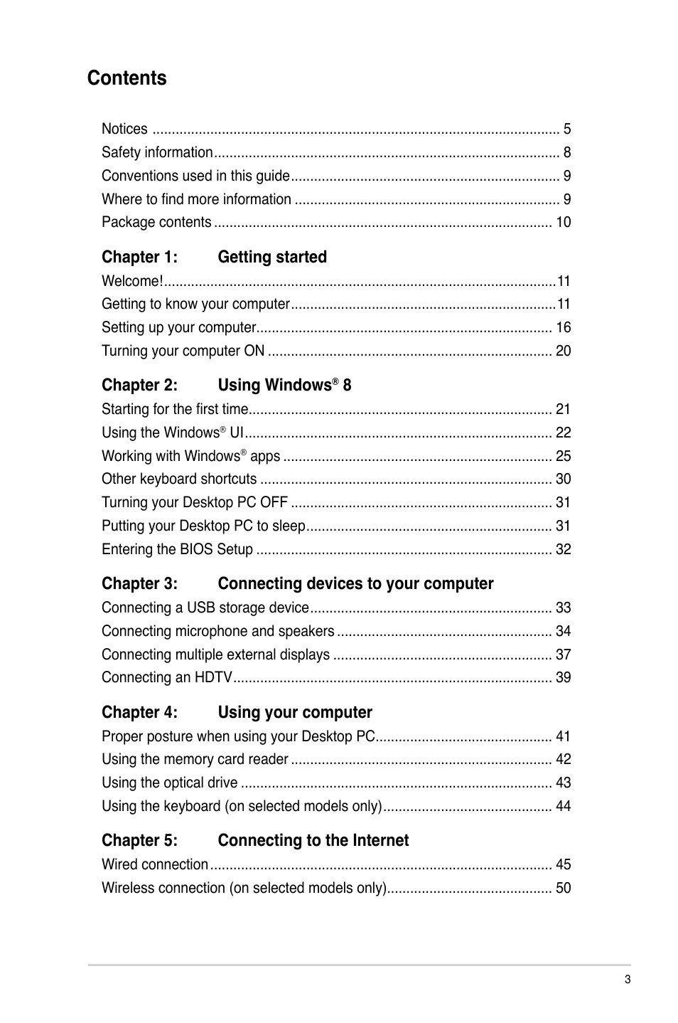 Asus M11BB User Manual | Page 3 / 72