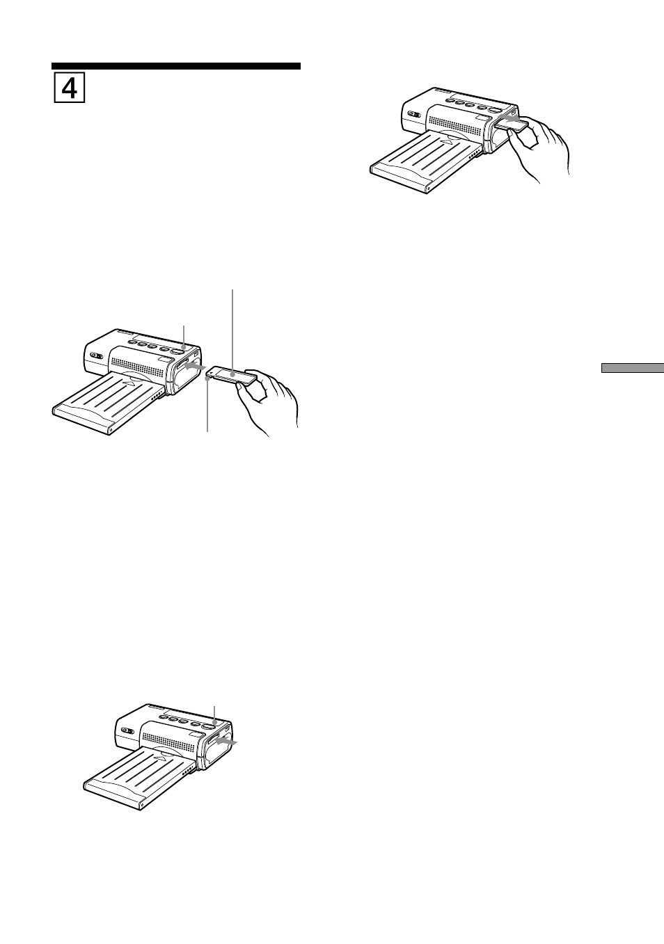 4 inserting the “memory stick | Sony DPP-MP1 User Manual | Page 13 / 104