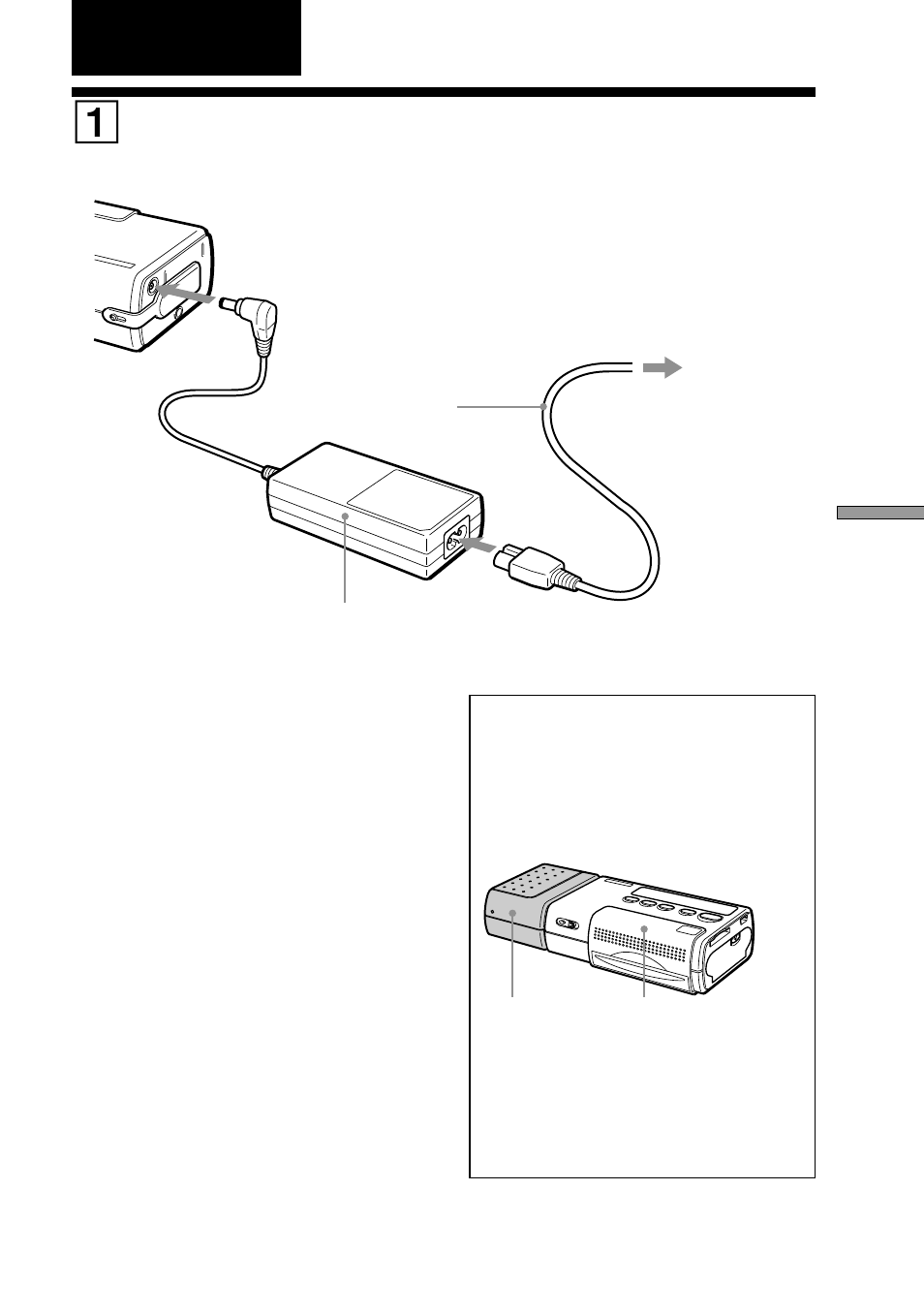 Préparatifs, 1 raccordement de l’alimentation, 1raccordement de l’alimentation | Sony DPP-MP1 User Manual | Page 43 / 104