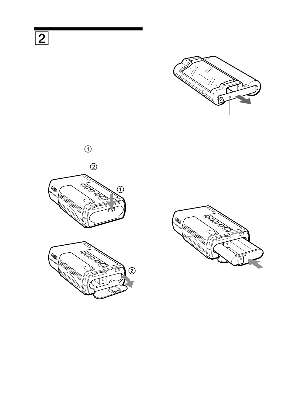 2 chargement de la cartouche d’impression, 2 chargement de la cartouche, D’impression | 2chargement de la cartouche d’impression | Sony DPP-MP1 User Manual | Page 44 / 104