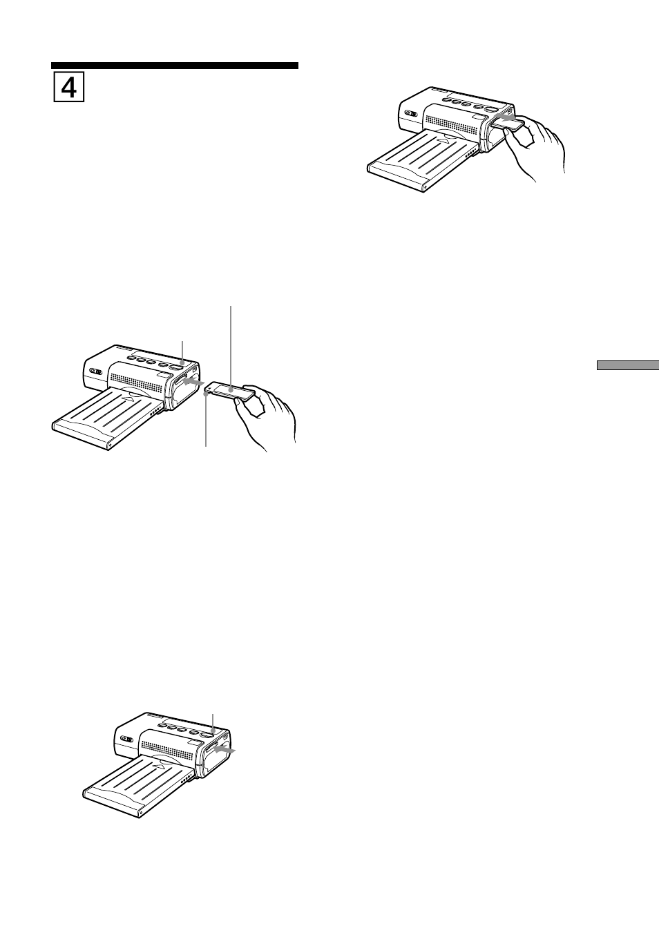 4 insertion du “memory stick | Sony DPP-MP1 User Manual | Page 47 / 104