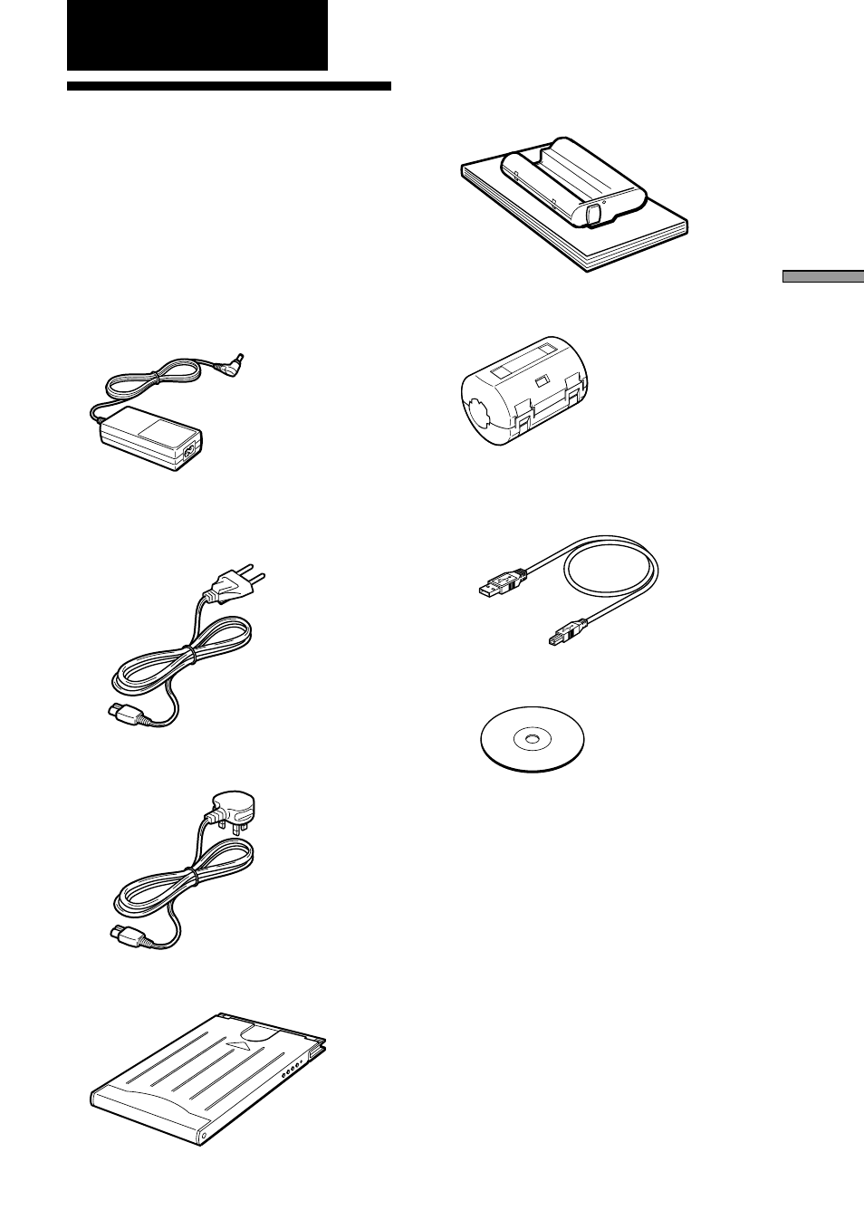 Antes de usar, Accesorios suministrados | Sony DPP-MP1 User Manual | Page 73 / 104