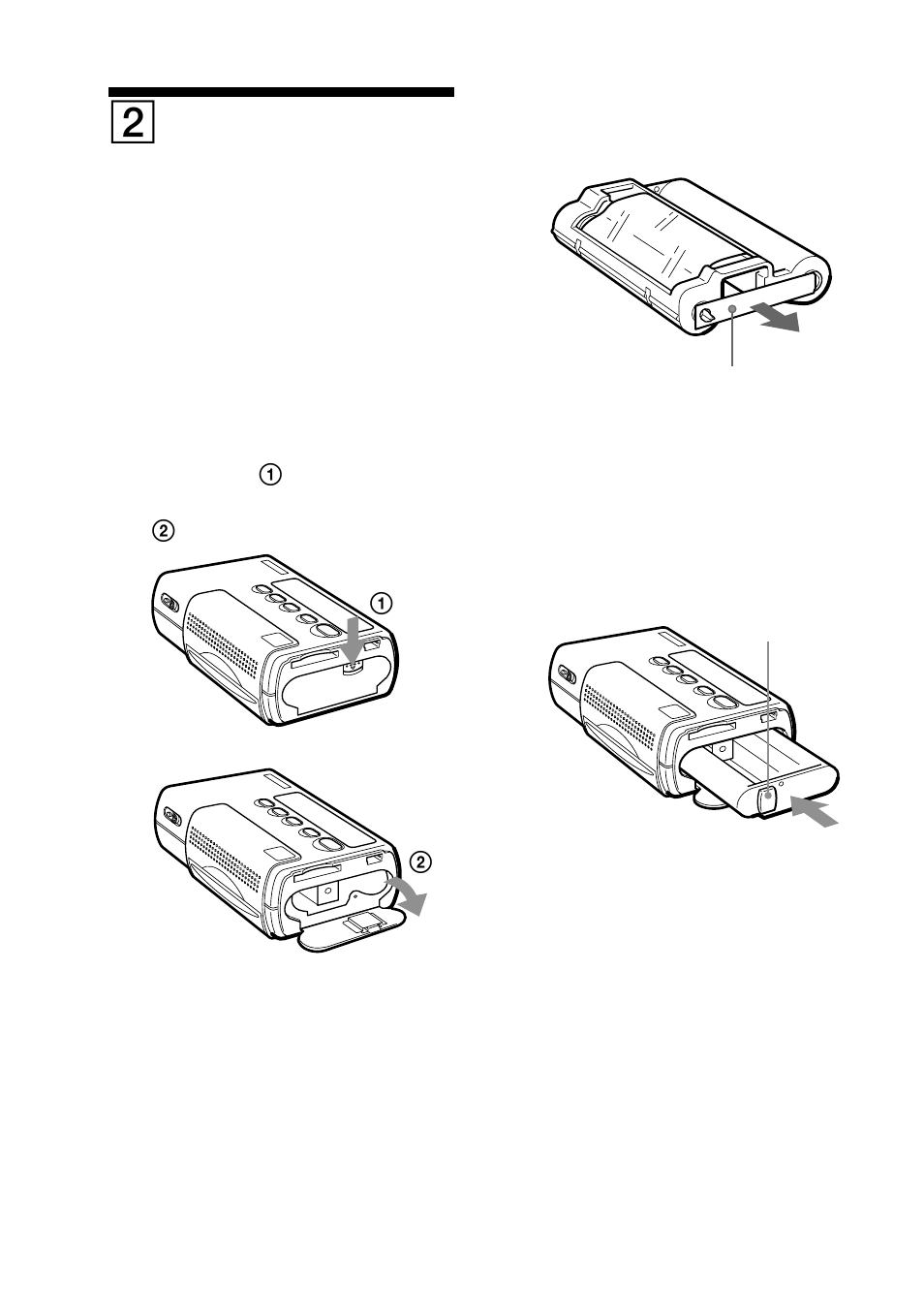 2 colocación del cartucho de imprimir, 2 colocación del cartucho de, Imprimir | 2colocación del cartucho de imprimir | Sony DPP-MP1 User Manual | Page 78 / 104