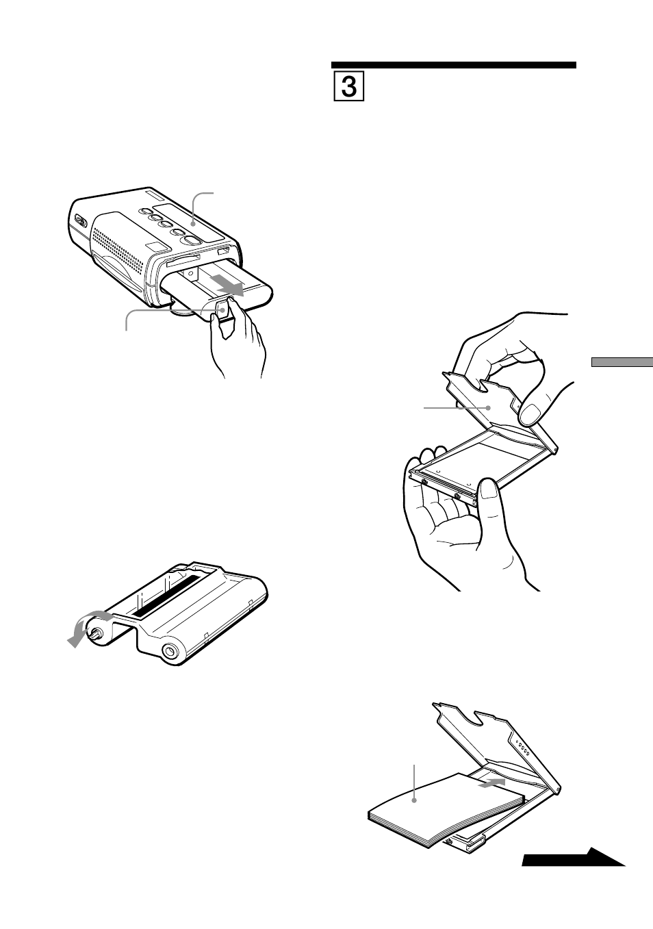 3 carga del papel de imprimir, 3carga del papel de imprimir | Sony DPP-MP1 User Manual | Page 79 / 104