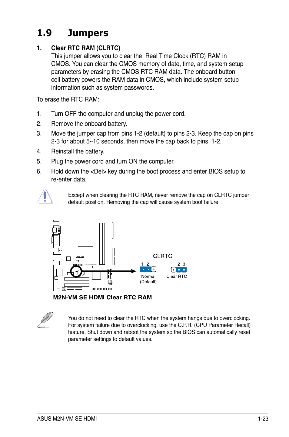 9 jumpers | Asus M2N-VM SE HDMI User Manual | Page 35 / 98