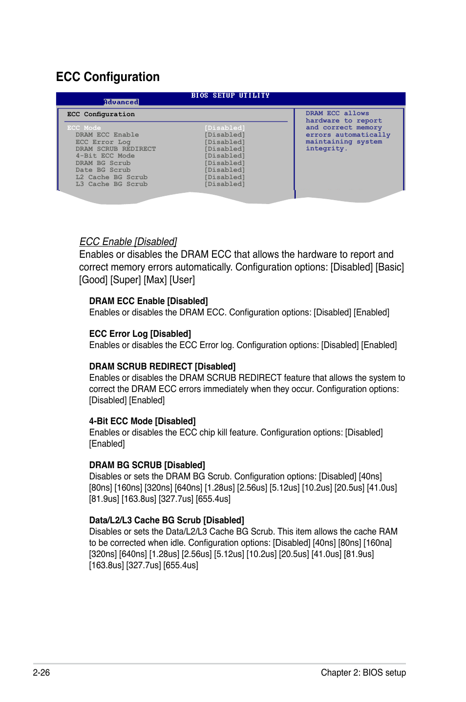 Ecc configuration | Asus M2N-VM SE HDMI User Manual | Page 74 / 98