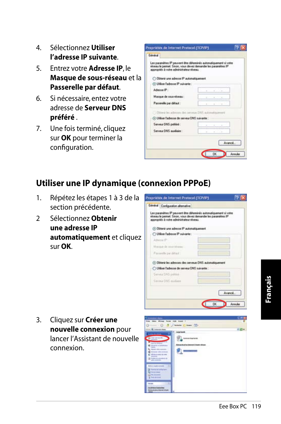 Utiliser une ip dynamique (connexion pppoe) | Asus B202 User Manual | Page 119 / 130