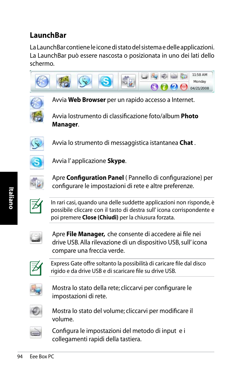 Launchbar | Asus B202 User Manual | Page 94 / 130