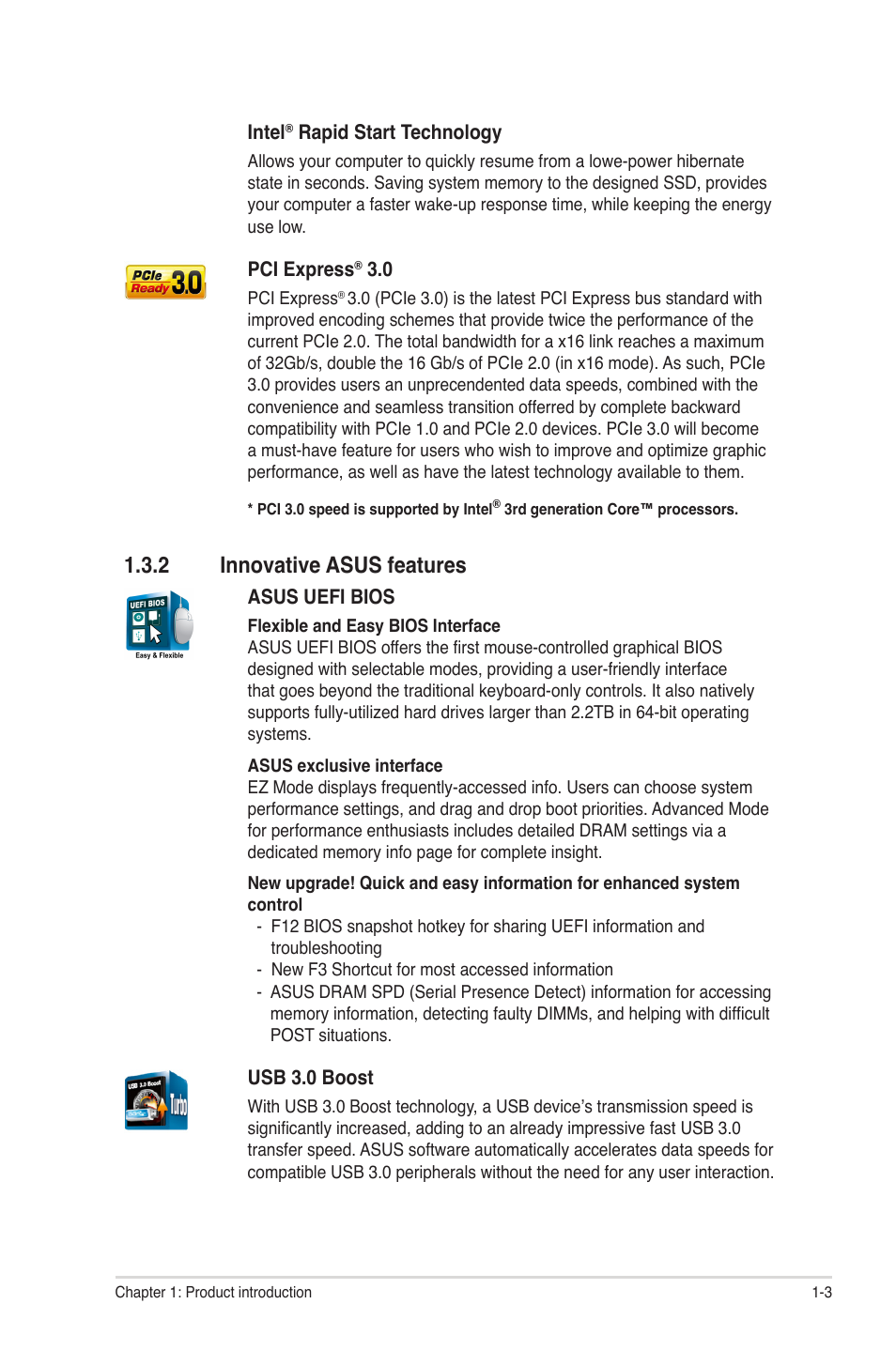 2 innovative asus features, Innovative asus features -3 | Asus P8Q77-M User Manual | Page 13 / 78