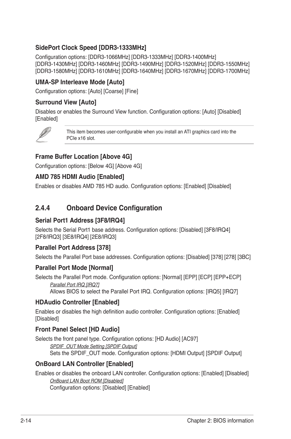 4 onboard device configuration, 4 onboard device configuration -14 | Asus M4A785TD-M EVO User Manual | Page 56 / 64