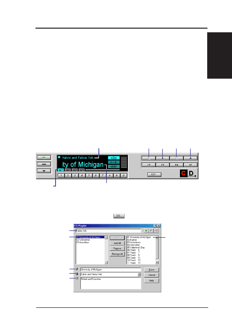 Vi. software reference, Creative cd player, Using the cd playlist | Asus MEZ-VM User Manual | Page 67 / 80