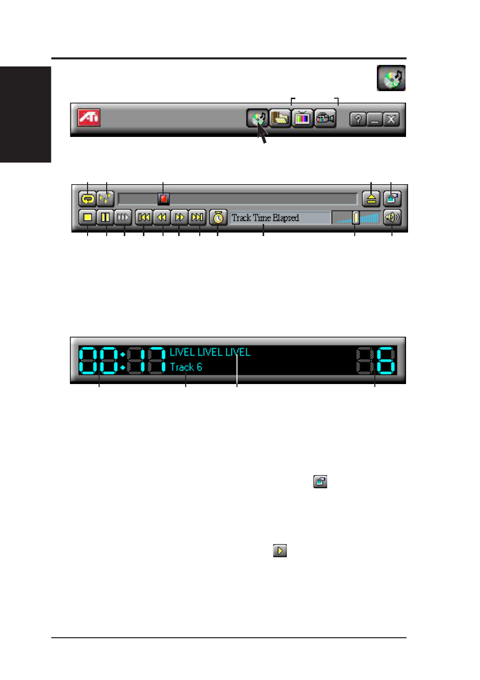 Vi. software reference, Playing audio cds (only in window 95) | Asus MEZ-VM User Manual | Page 74 / 80
