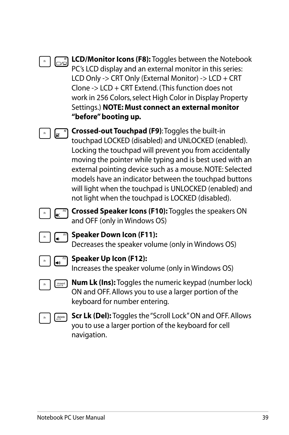 Asus U47VC User Manual | Page 39 / 108