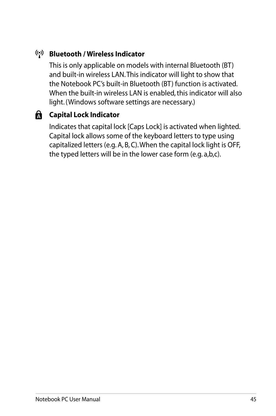 Asus U47VC User Manual | Page 45 / 108