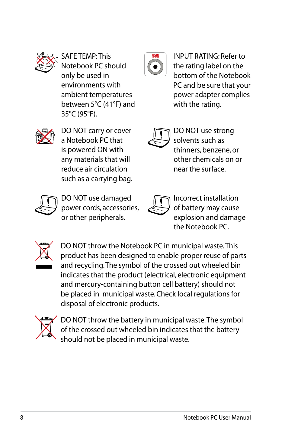 Asus U47VC User Manual | Page 8 / 108