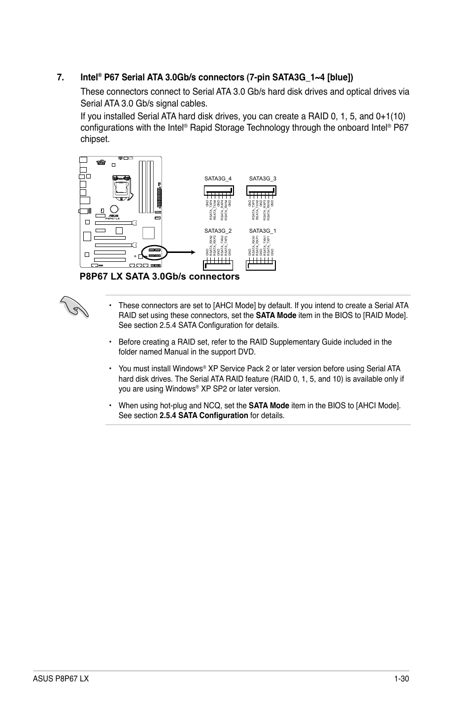 Intel, Rapid storage technology through the onboard intel, P67 chipset | Asus P8P67 LX User Manual | Page 41 / 77