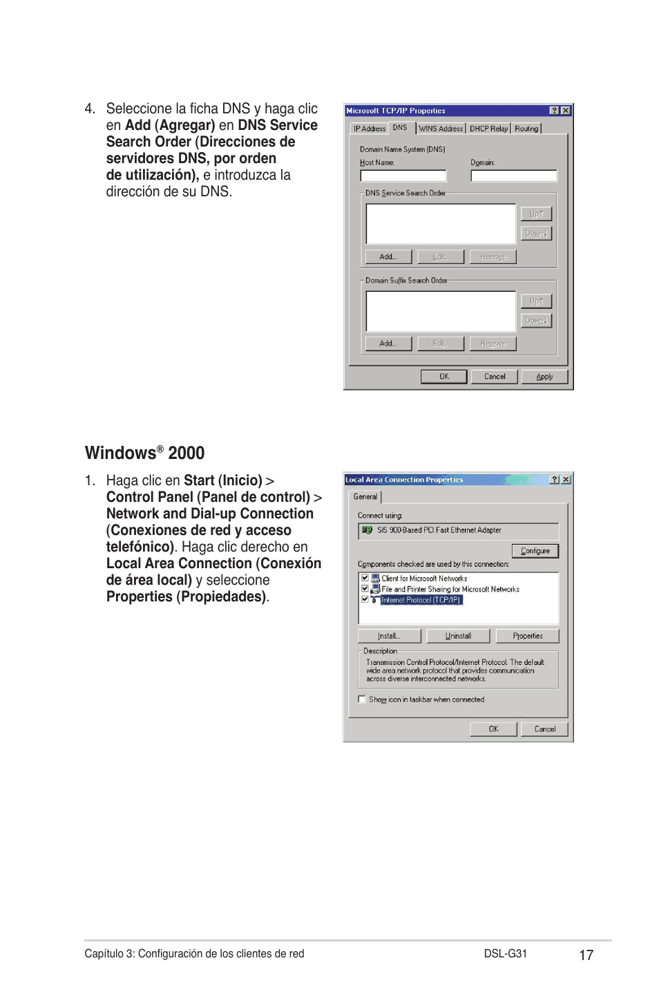 Windows | Asus DSL-G31 User Manual | Page 17 / 42