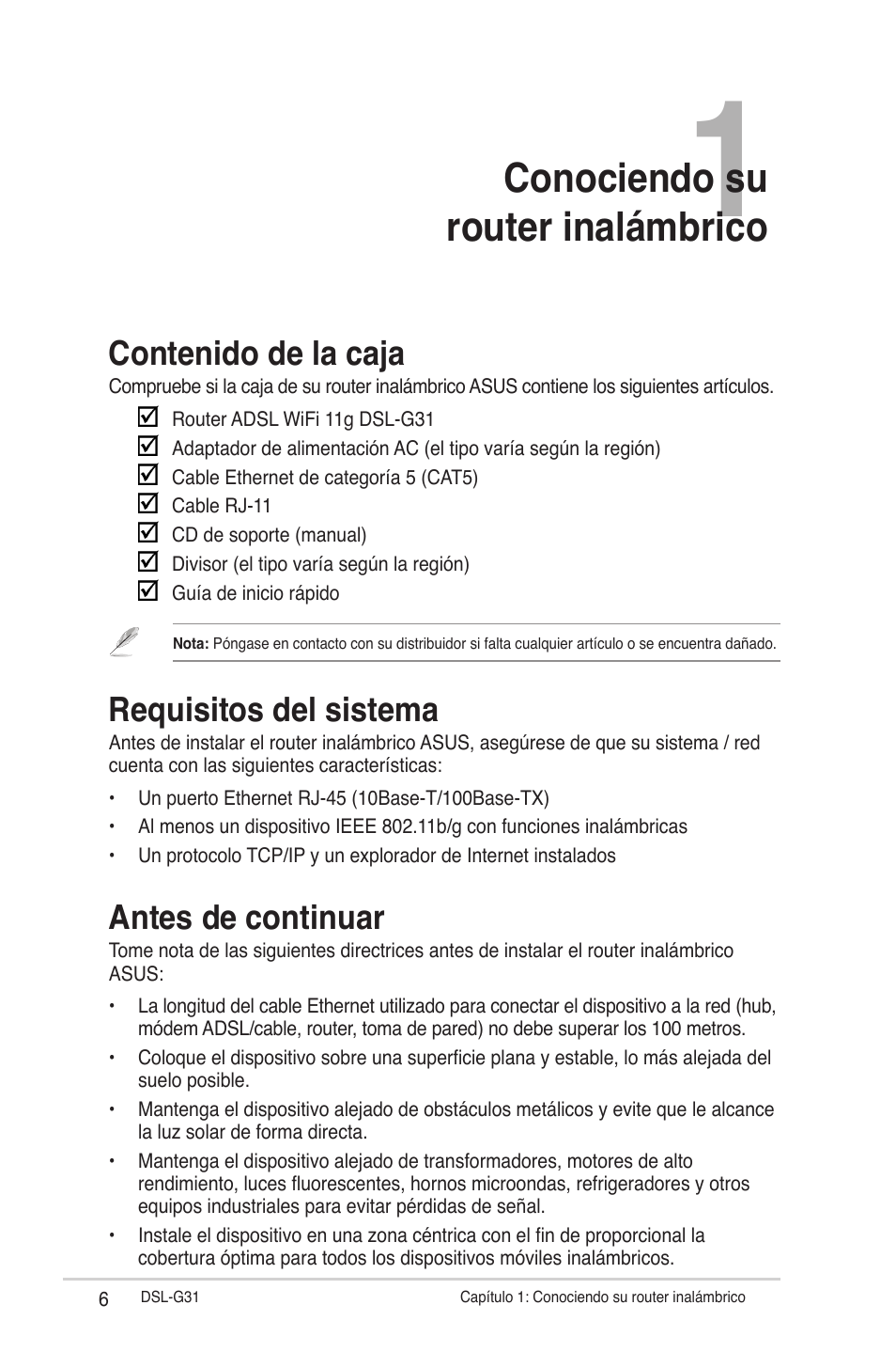 Asus DSL-G31 User Manual | Page 6 / 42