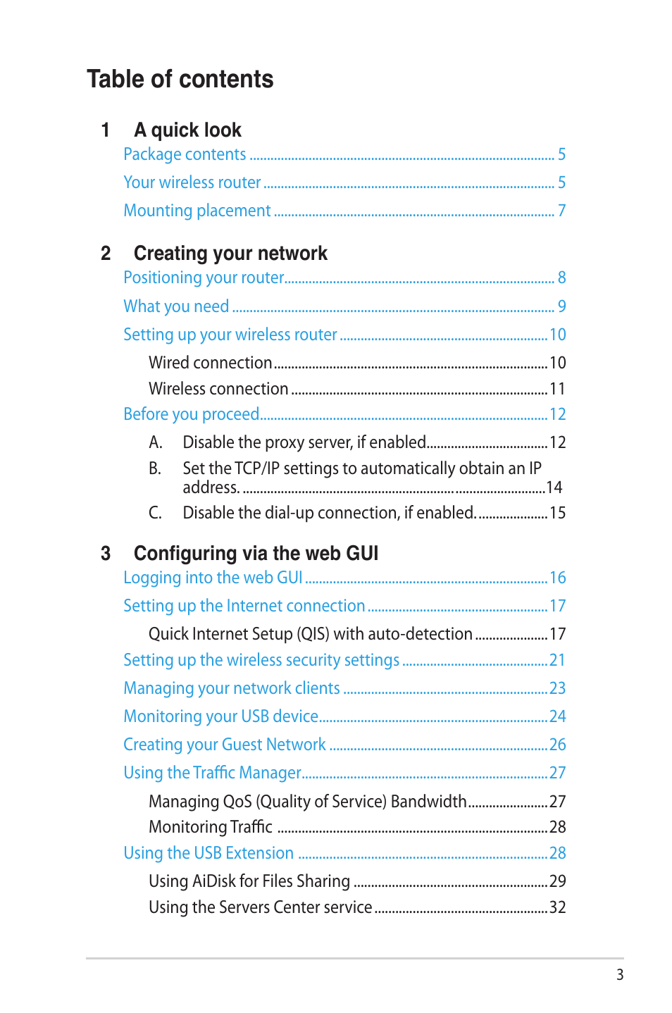 Asus RT-N65U User Manual | Page 3 / 70