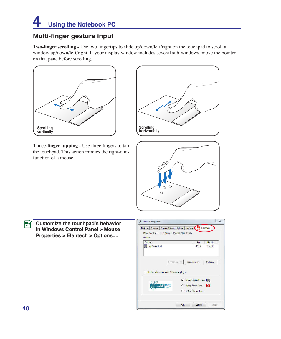 Asus UL30VT User Manual | Page 40 / 82