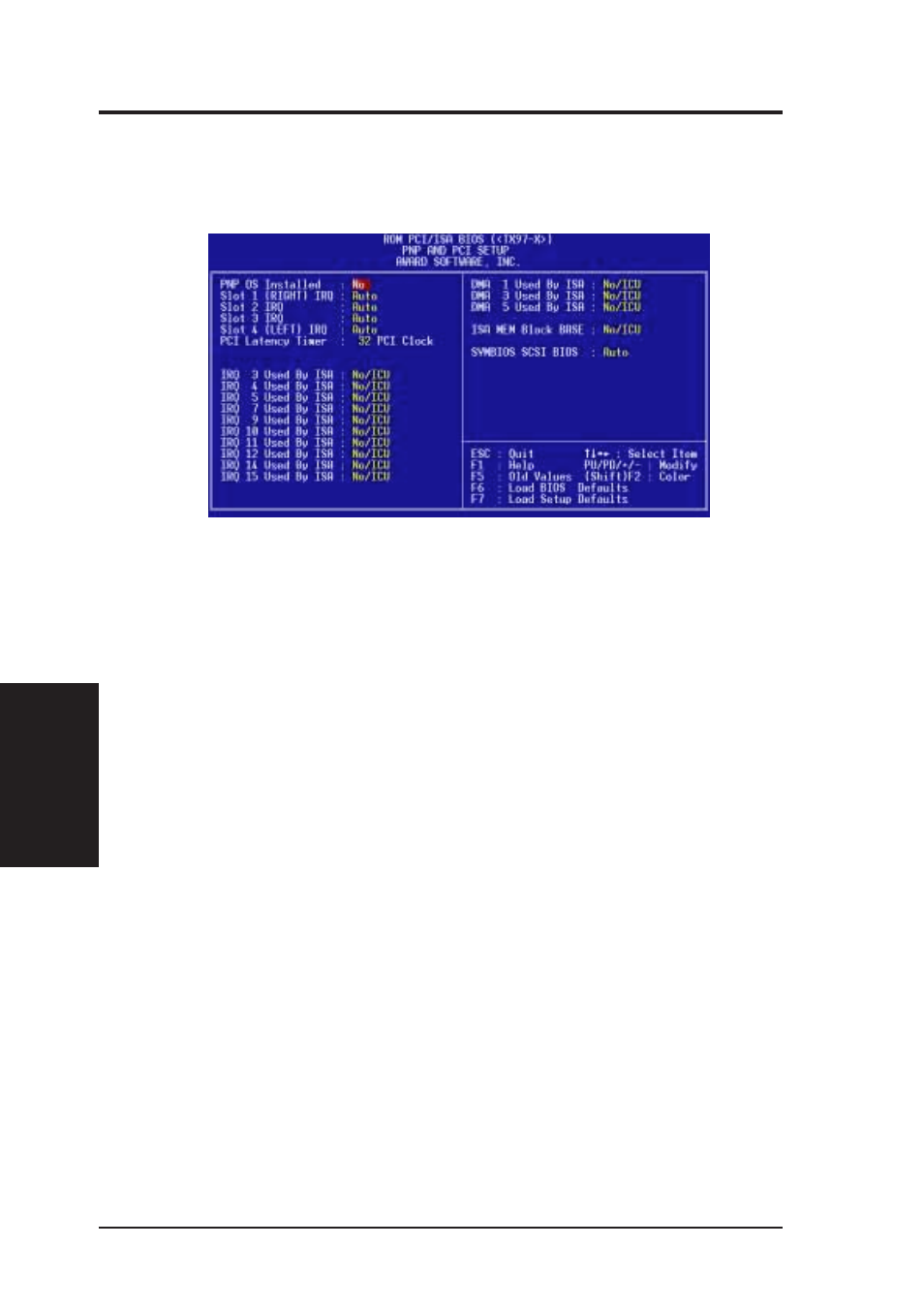 Iv. bios software, Pnp and pci setup | Asus TX97-X User Manual | Page 50 / 80