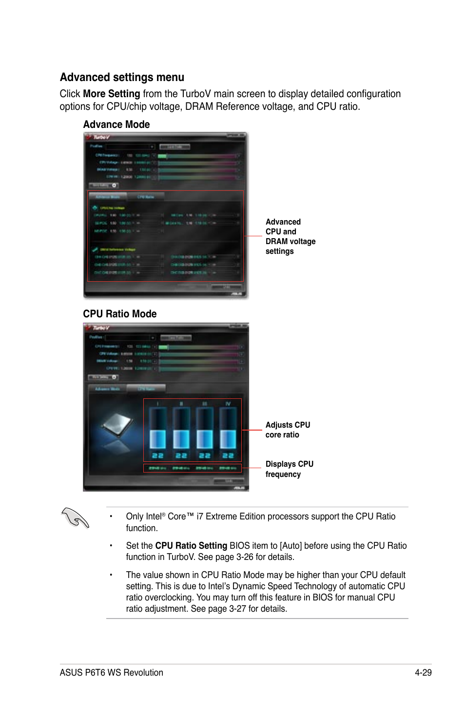 Advanced settings menu | Asus P6T6 WS Revolution User Manual | Page 141 / 192