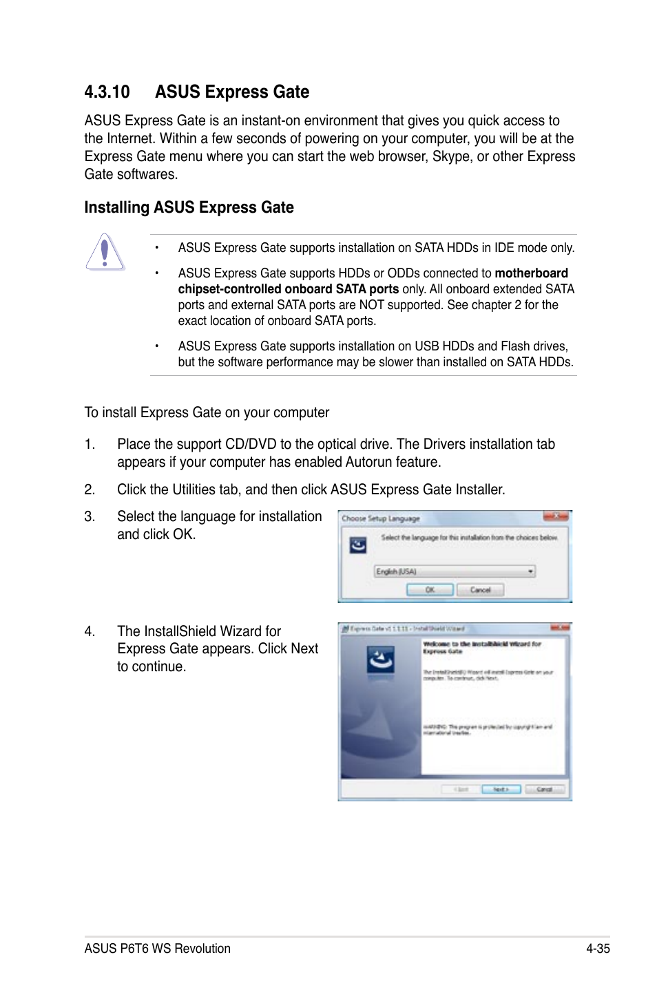 10 asus express gate, 10 asus express gate -35 | Asus P6T6 WS Revolution User Manual | Page 147 / 192