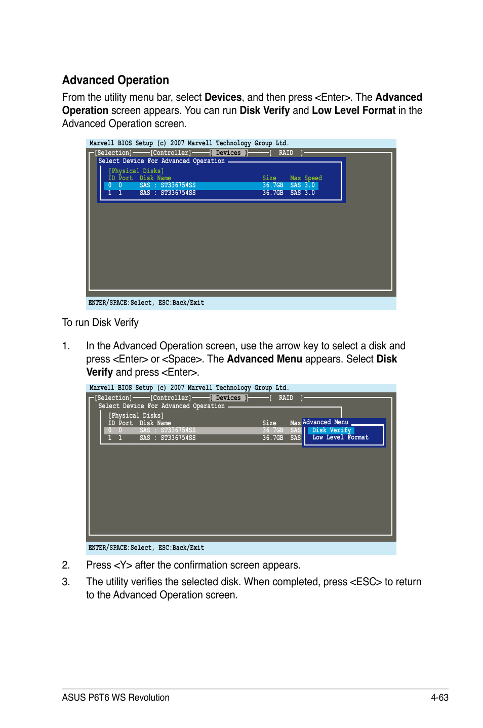 Advanced operation | Asus P6T6 WS Revolution User Manual | Page 175 / 192