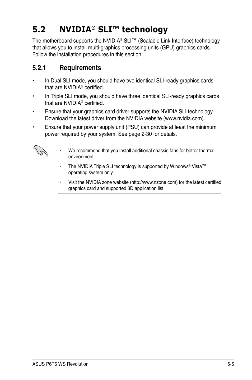 2 nvidia® sli™ technology, 1 requirements, Nvidia | Sli™ technology -5, Requirements -5, 2 nvidia, Sli™ technology | Asus P6T6 WS Revolution User Manual | Page 187 / 192