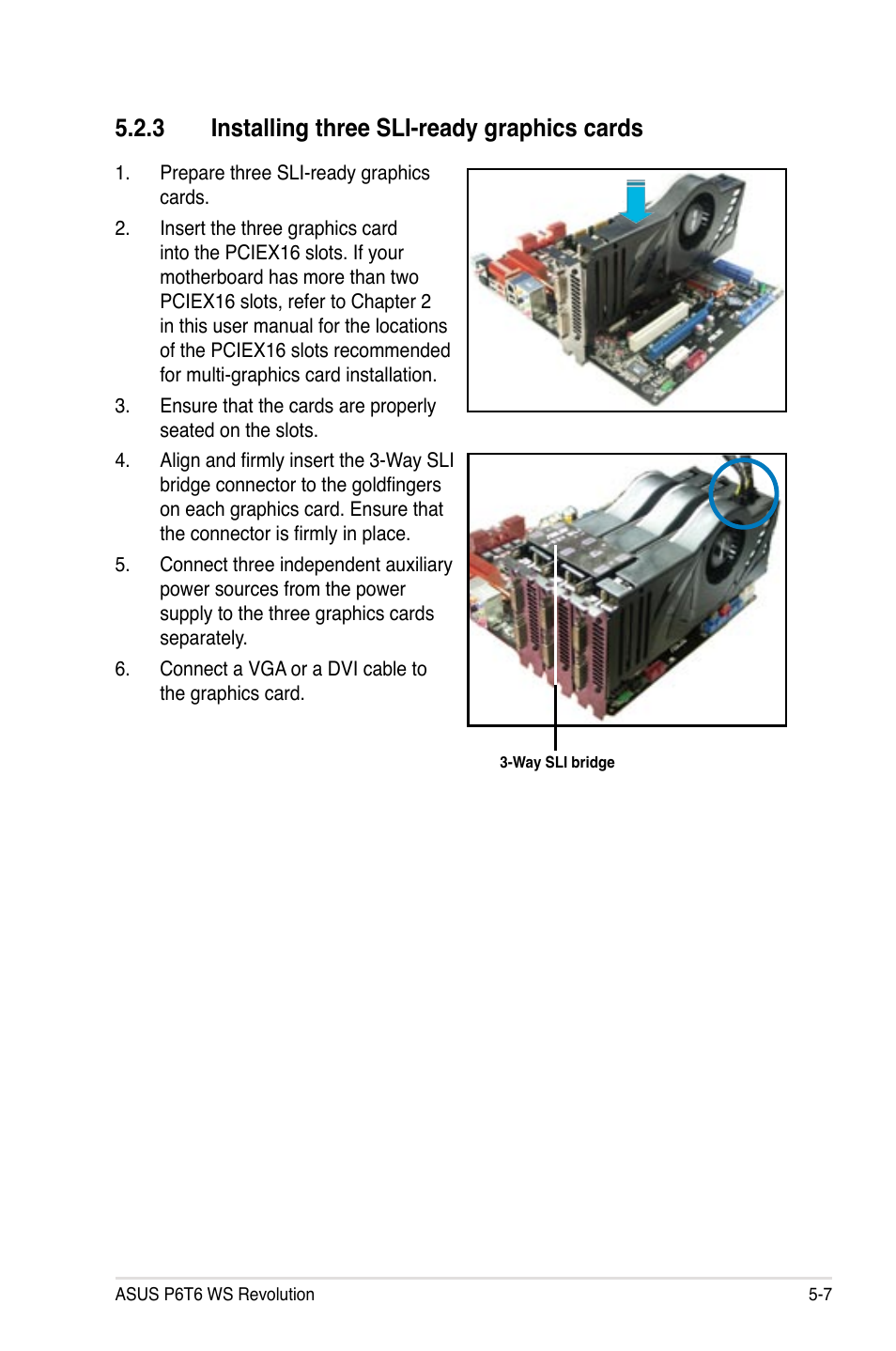 3 installing three sli-ready graphics cards, Installing three sli-ready graphics cards -7 | Asus P6T6 WS Revolution User Manual | Page 189 / 192