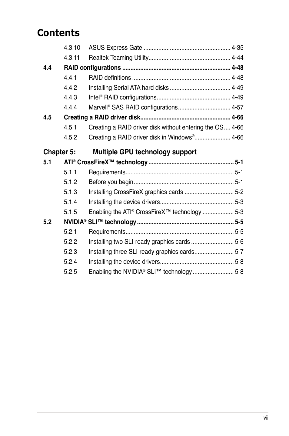 Asus P6T6 WS Revolution User Manual | Page 7 / 192