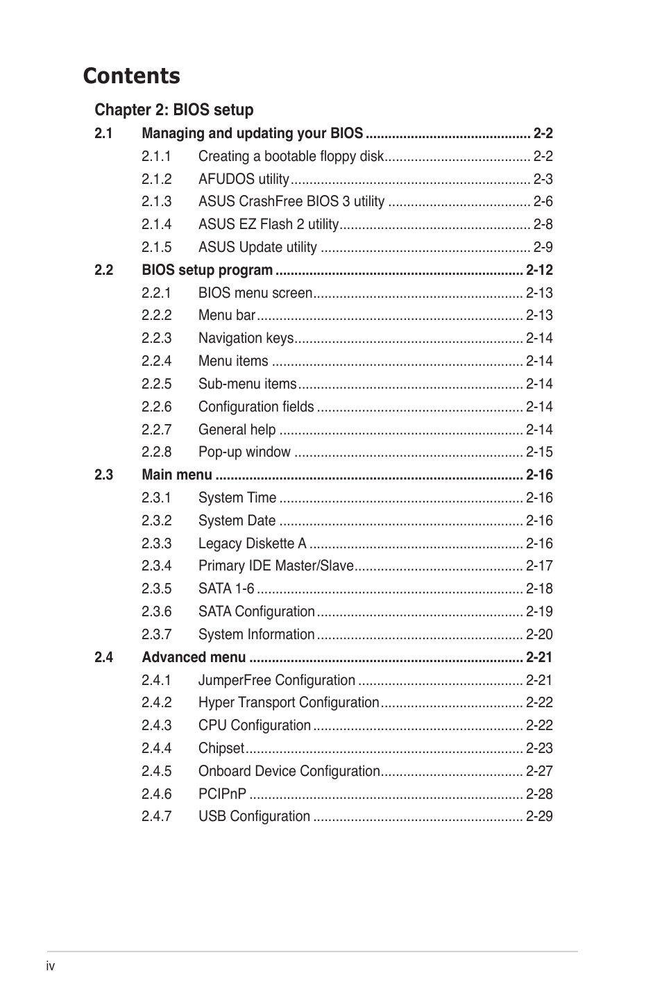 Asus M3A78-EMH HDMI User Manual | Page 4 / 100