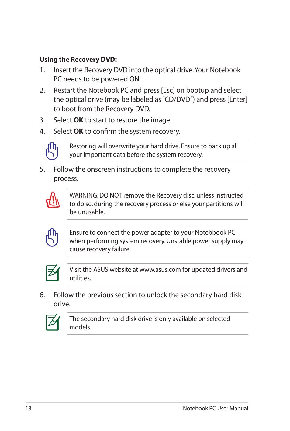 Asus K72Dr User Manual | Page 18 / 30