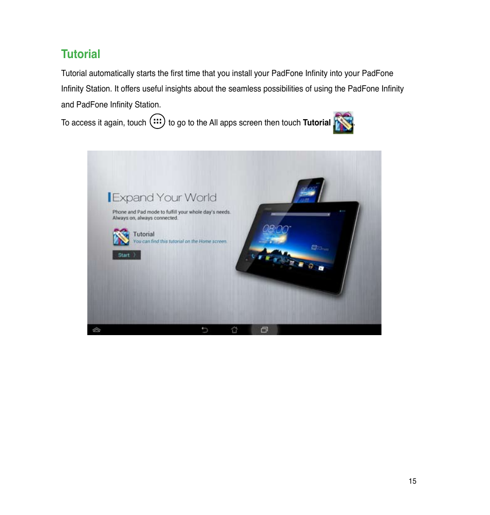 Tutorial, Tutorial 5 | Asus PadFone Infinity User Manual | Page 15 / 74
