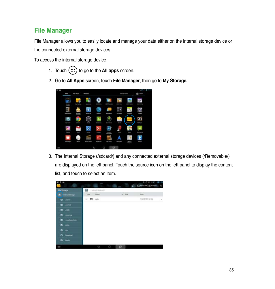 File manager | Asus PadFone Infinity User Manual | Page 35 / 74