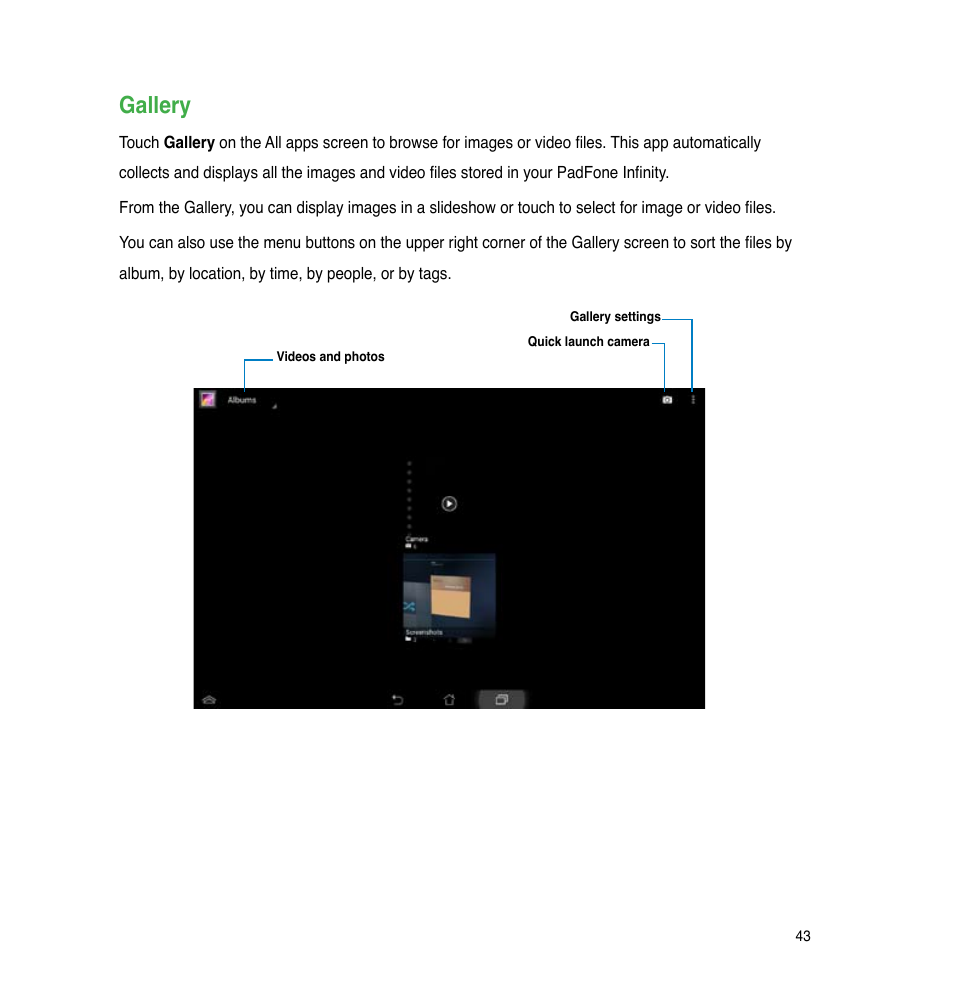 Gallery | Asus PadFone Infinity User Manual | Page 43 / 74