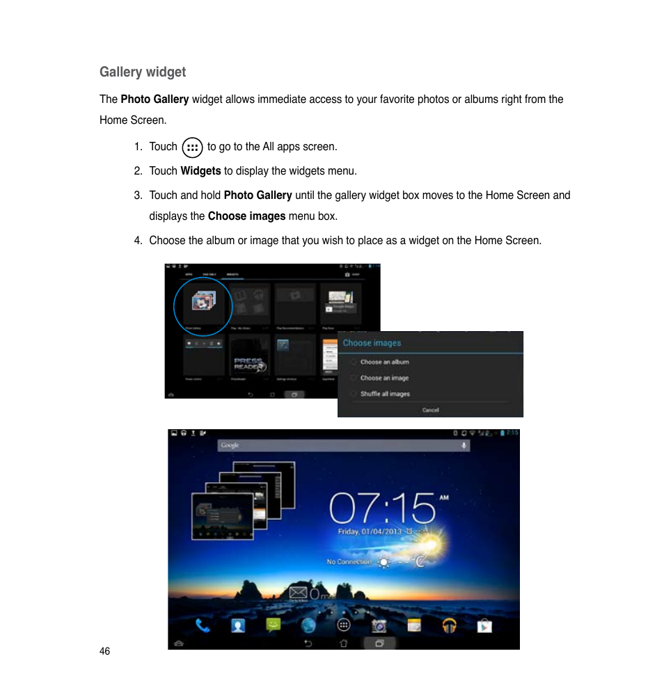 Gallery widget | Asus PadFone Infinity User Manual | Page 46 / 74