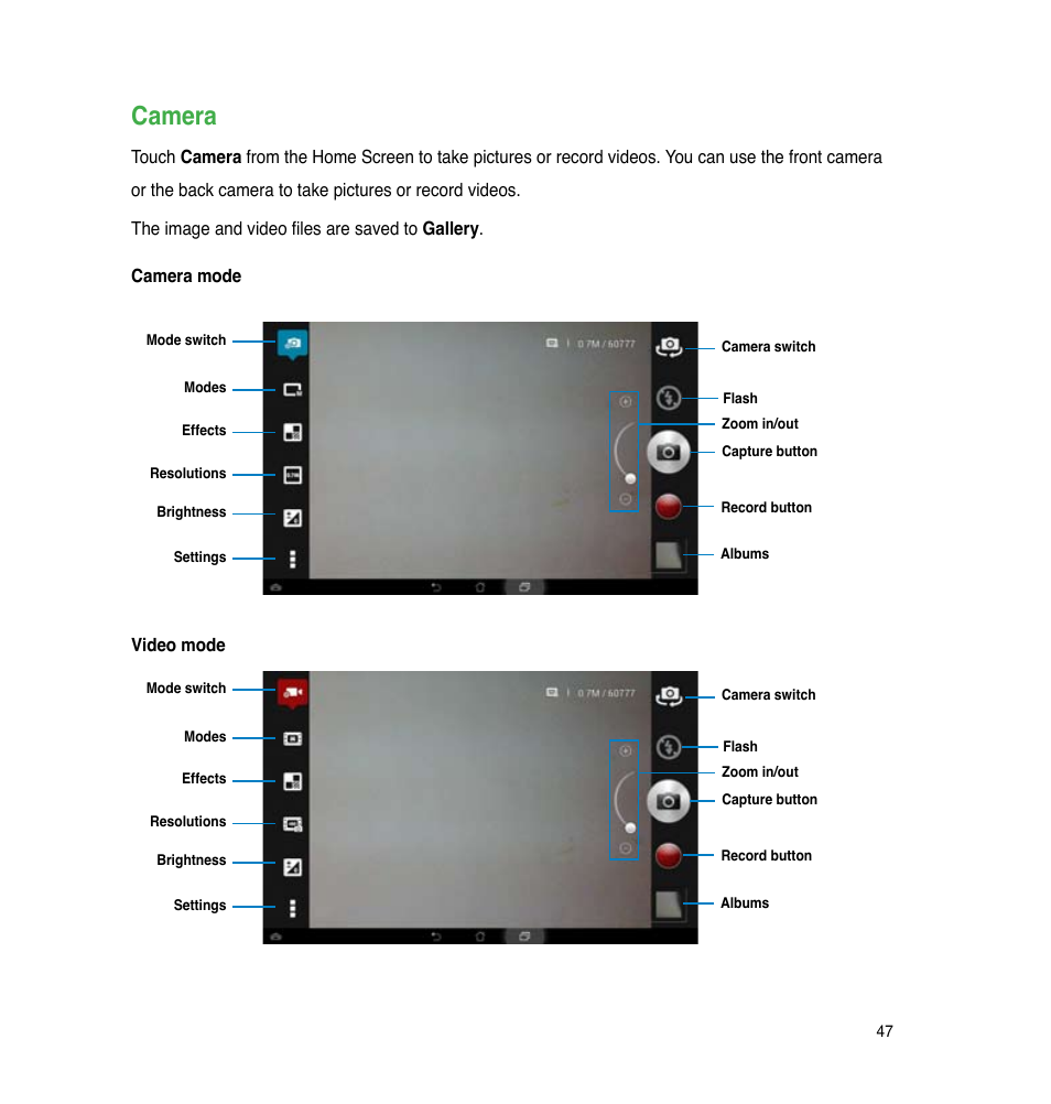 Camera | Asus PadFone Infinity User Manual | Page 47 / 74