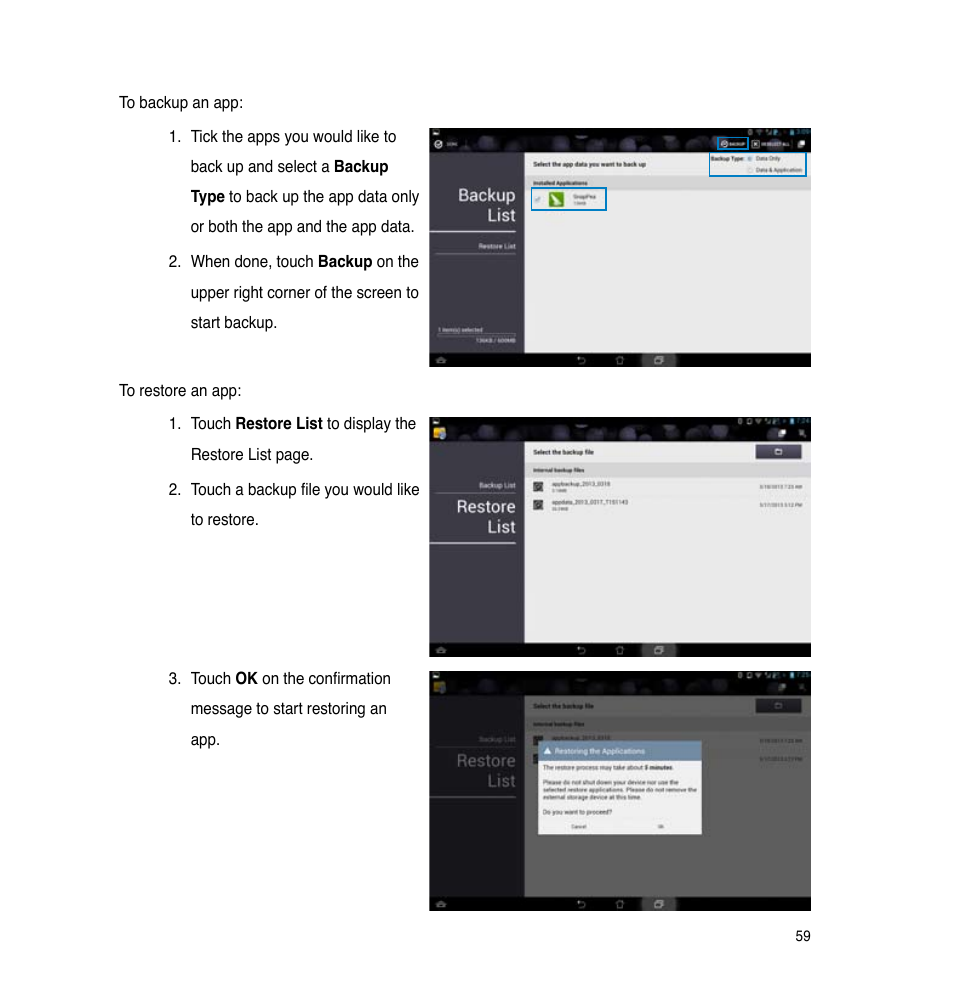 Asus PadFone Infinity User Manual | Page 59 / 74