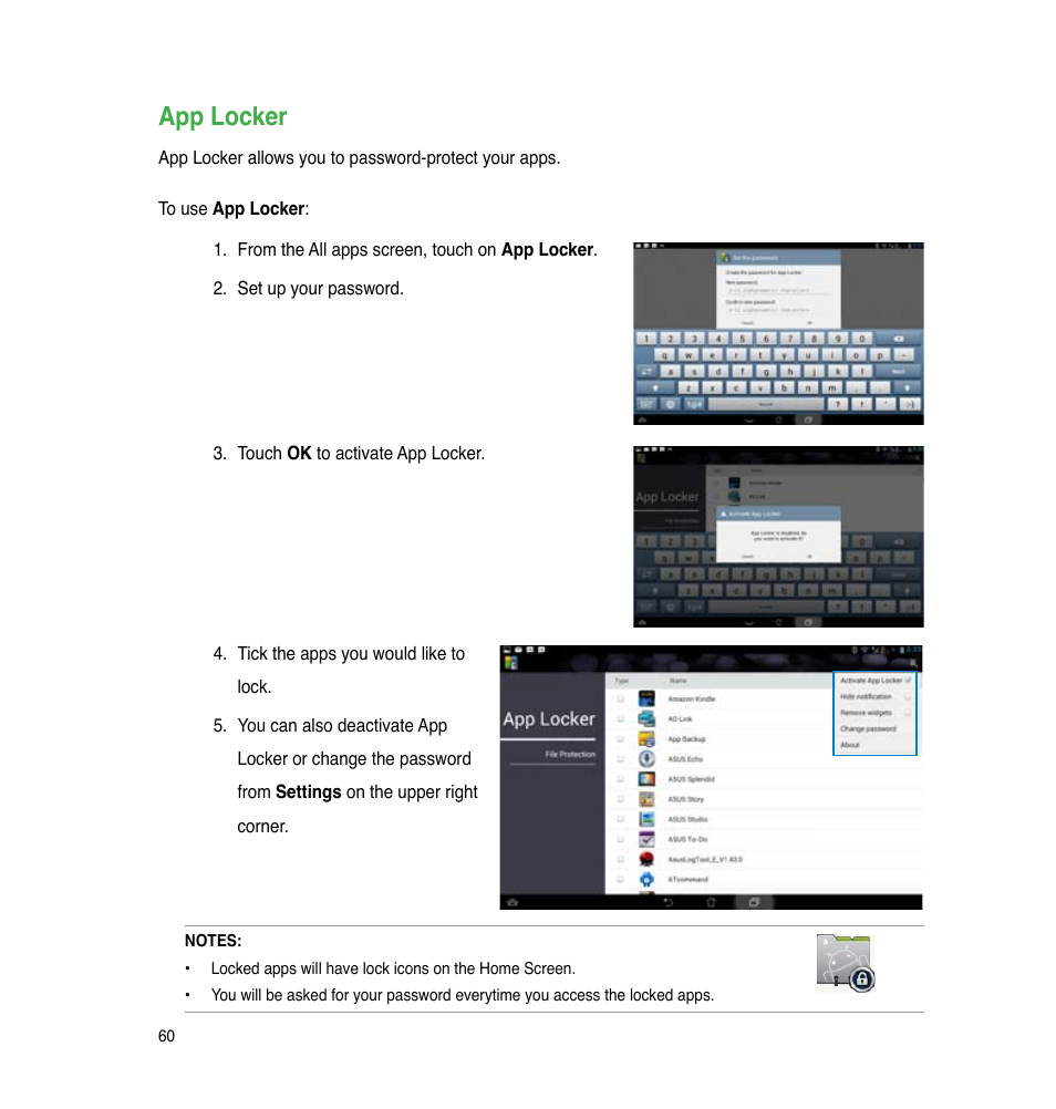 App locker | Asus PadFone Infinity User Manual | Page 60 / 74