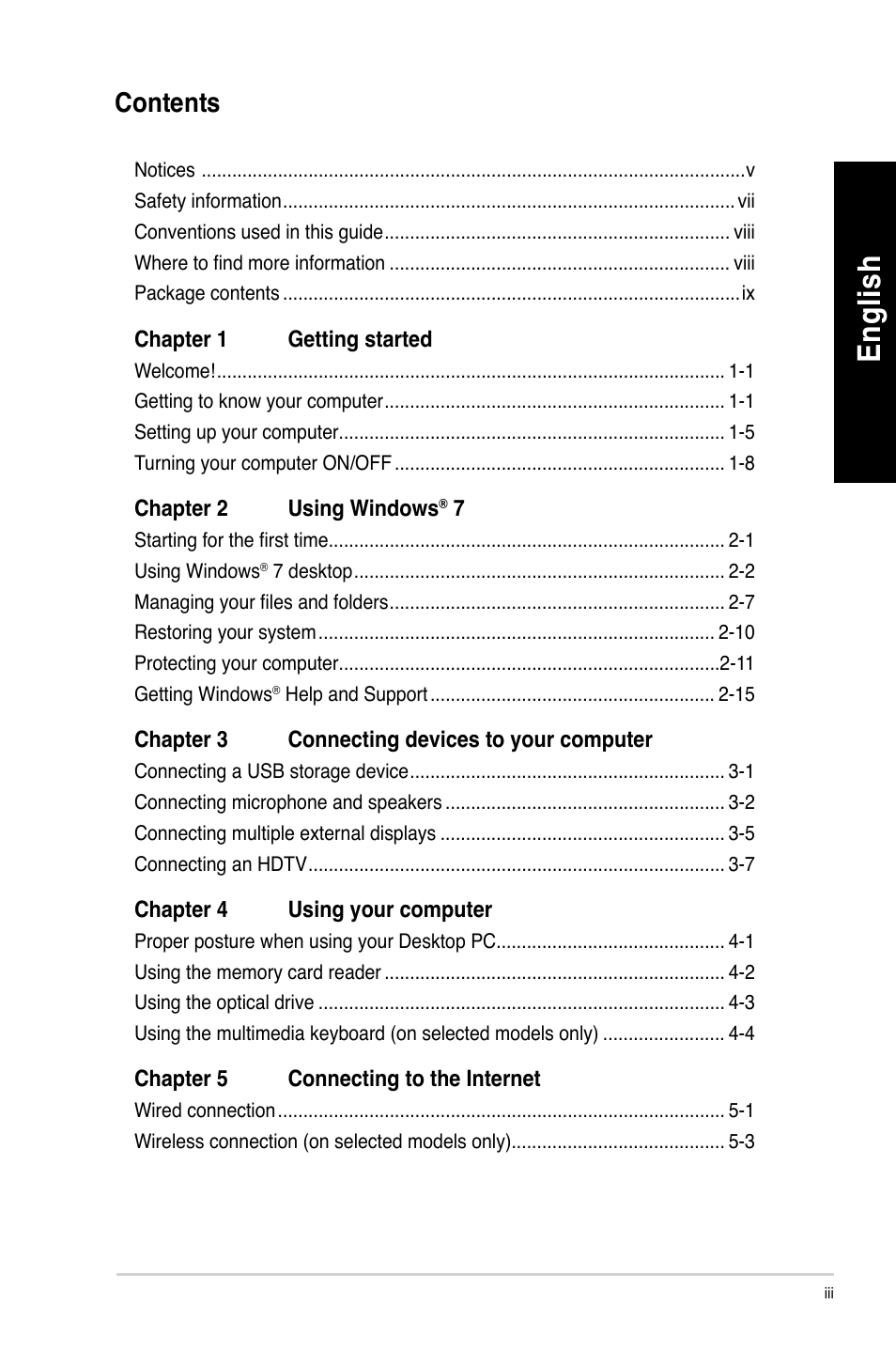 En glis h en gl is h en glis h en gl is h | Asus CM6650 User Manual | Page 3 / 252