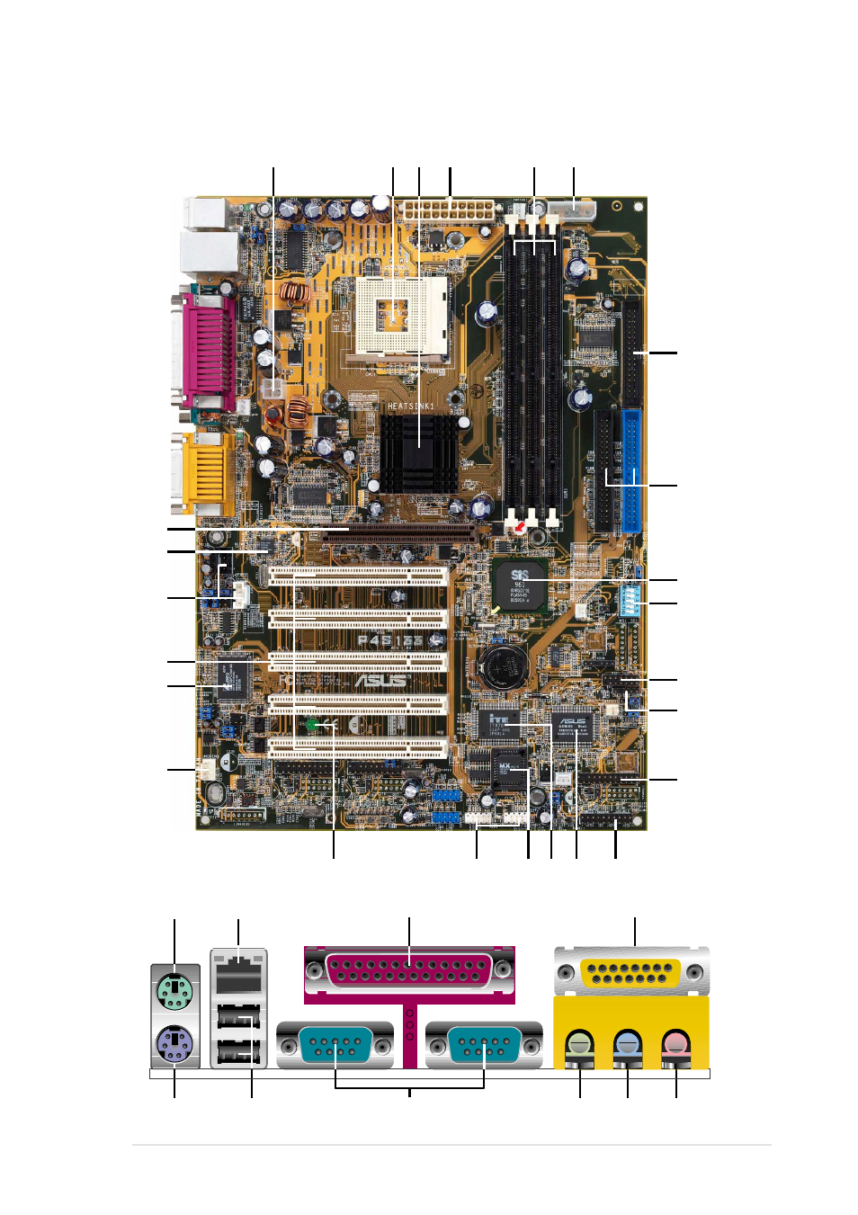 1 component locations | Asus P4S133 User Manual | Page 15 / 124