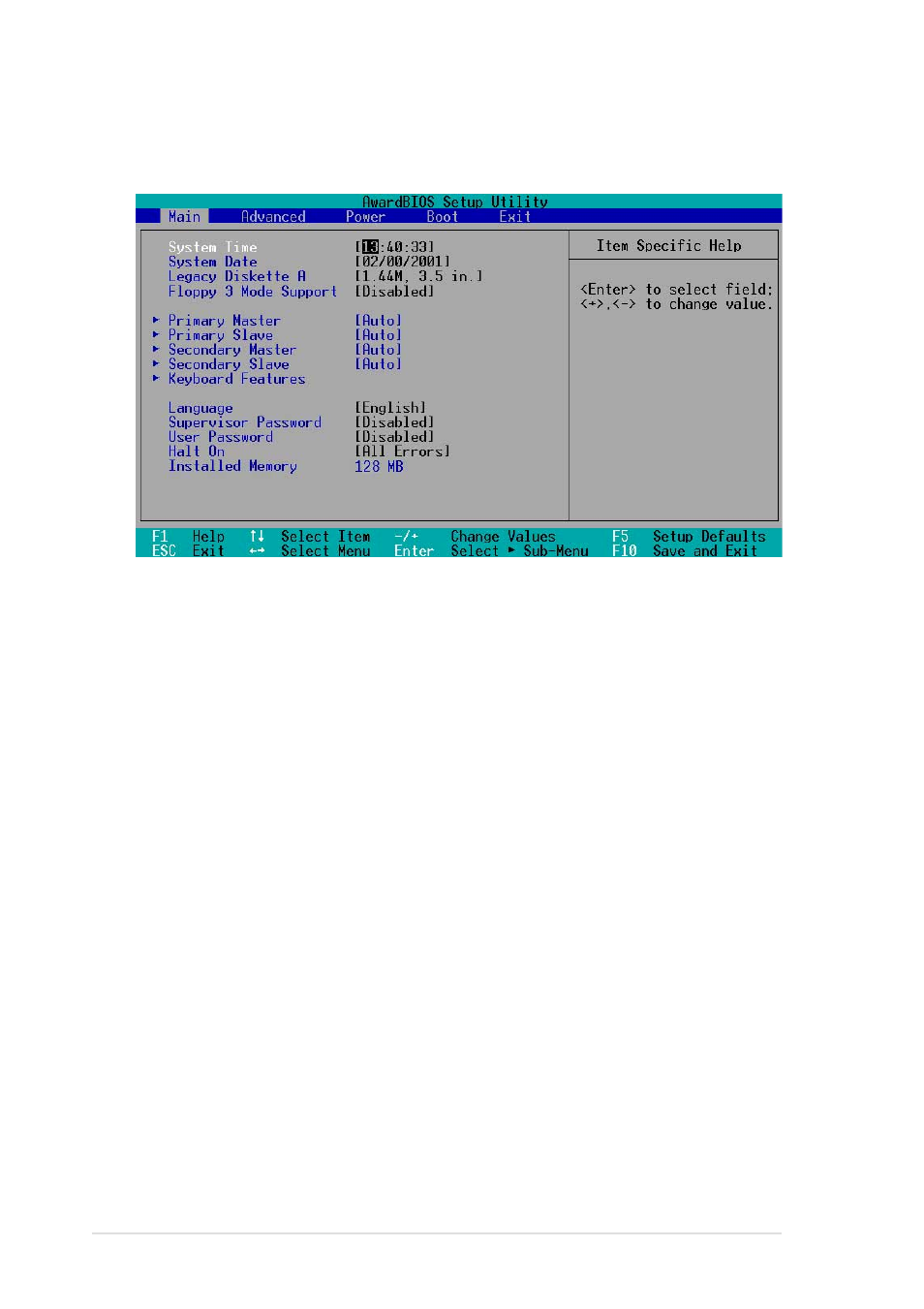 3 main menu | Asus P4S133 User Manual | Page 68 / 124