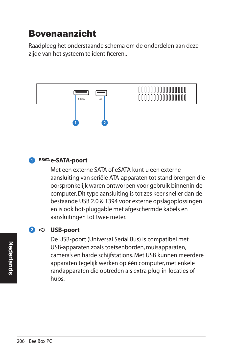 Bovenaanzicht | Asus EB1012U User Manual | Page 206 / 325