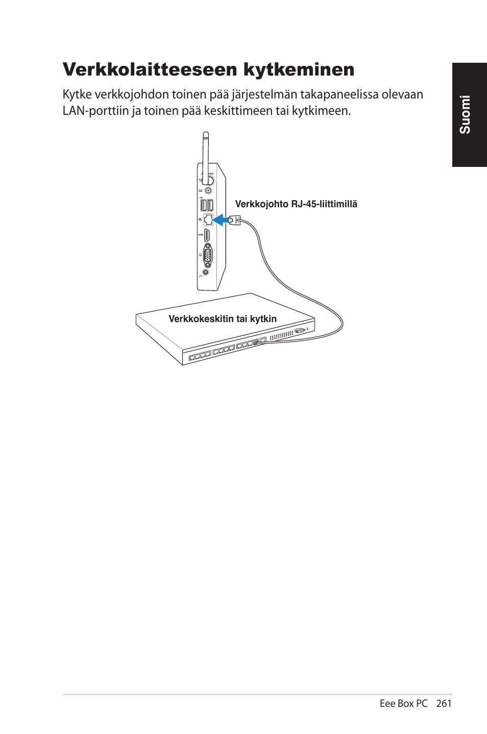 Verkkolaitteeseen kytkeminen | Asus EB1012U User Manual | Page 261 / 325